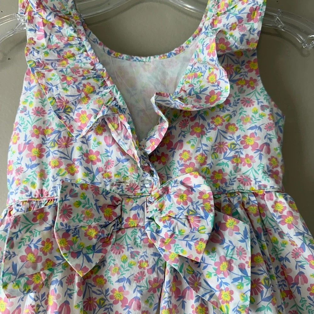 Tommy Bahama girl size 6 floral line‎ ruffle sleeveless dress with back bow
